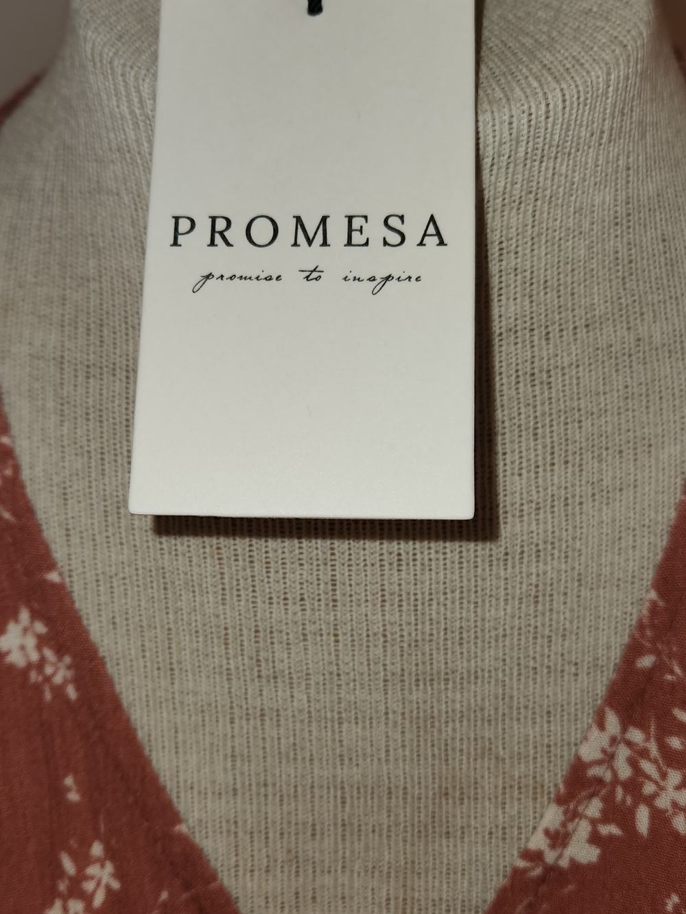 Promesa Rust Floral V-Neck Long Sleeve Midi Dress - Picture 6 of 6